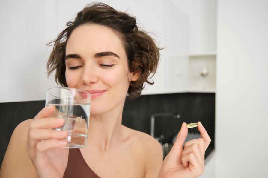 lady drinking water